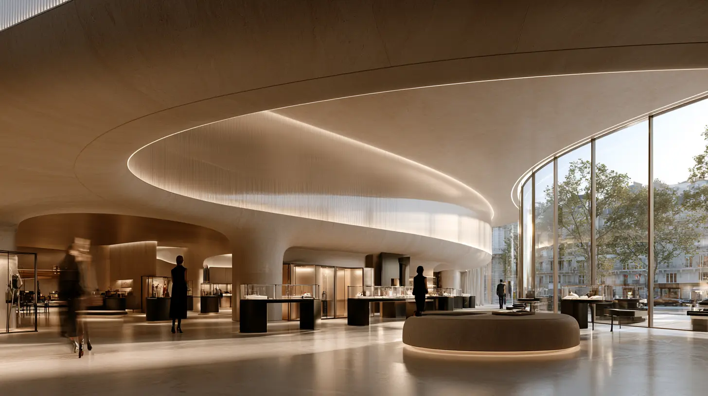 Boutique de luxe contemporaine dédiée à la joaillerie