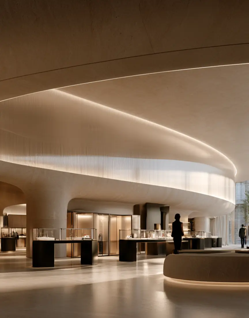 Détail d’une boutique de luxe contemporaine